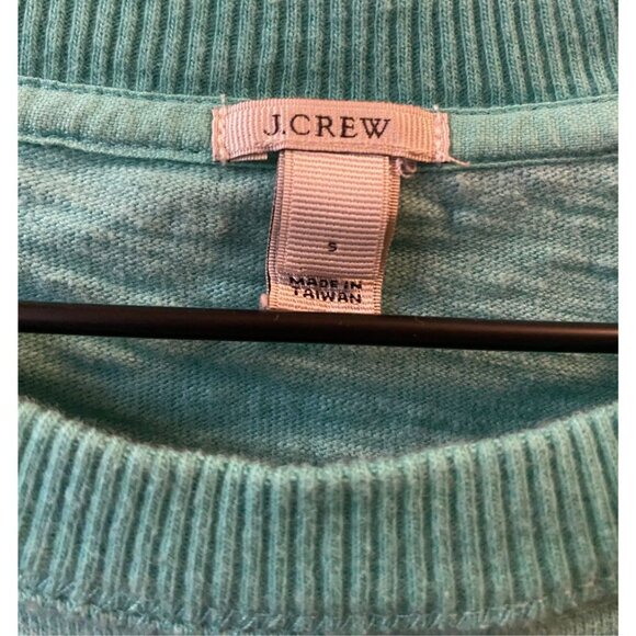 J.Crew Crewneck Teal Green Sweater Button Shoulder Detail Women's Size Small - Picture 5 of 5
